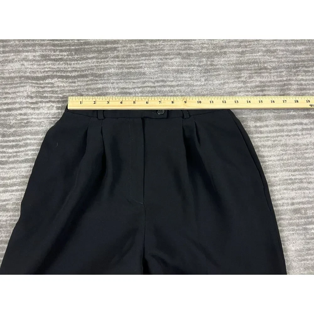 Worthington Petite Pants Womens 10P Black Lined Dress Pleated Casual‎